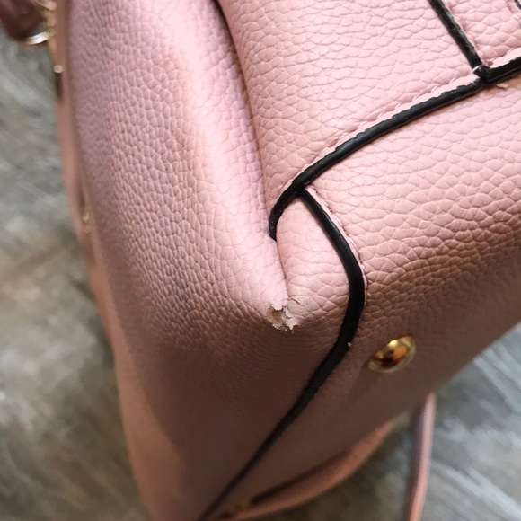 Pink, Black & White Striped Handbag - Picture 10 of 10